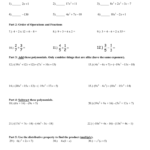 Adding Subtracting And Multiplying Polynomials Worksheet Algebra 2