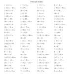 Adding Subtracting Multiplying And Dividing Integers Worksheet With