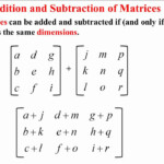 Addition And Subtraction Of Matrices YouTube