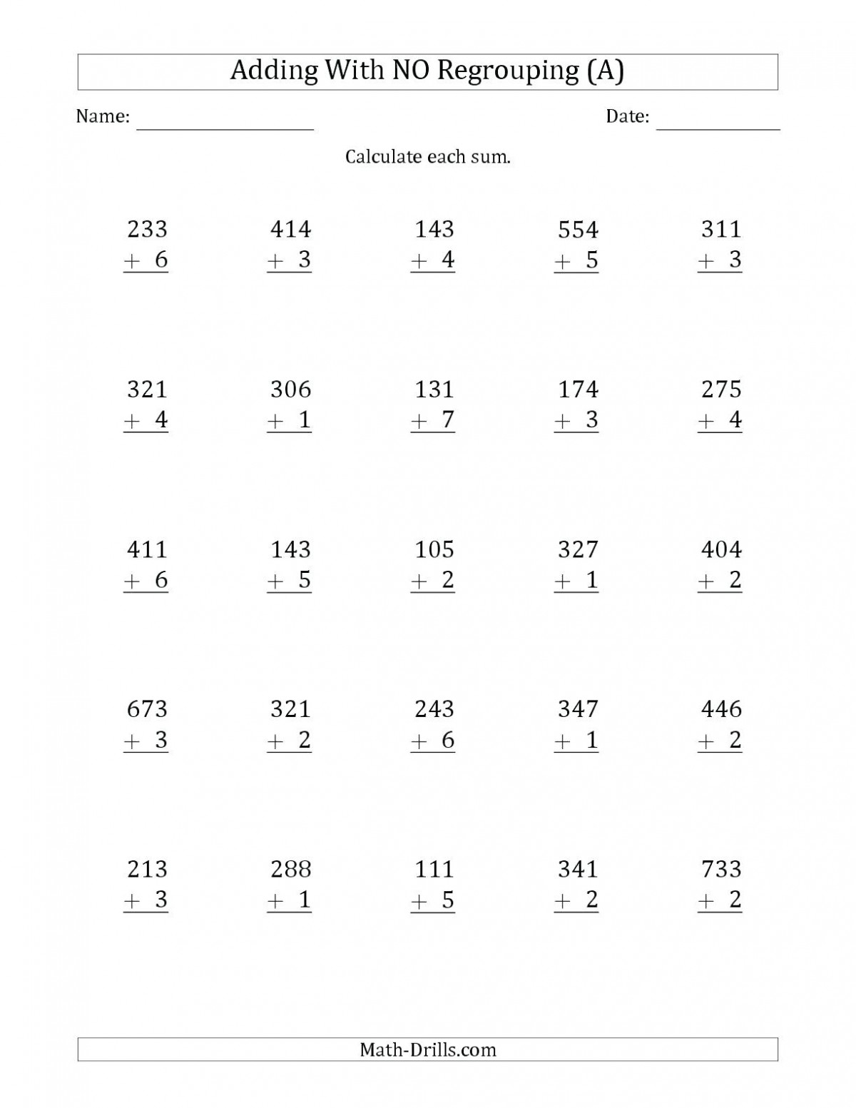 Addition And Subtraction With Regrouping 2nd Grade Worksheets 