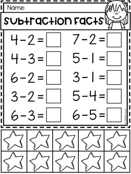 Addition Subtraction Facts Worksheet School