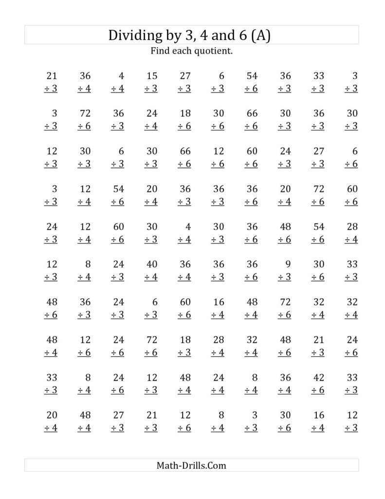 Addition Subtraction Multiplication Division Worksheets For 4th Grade 