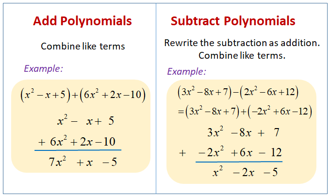 Algebra 1 10 1 Worksheet Adding And Subtracting Polynomials Answers Key 