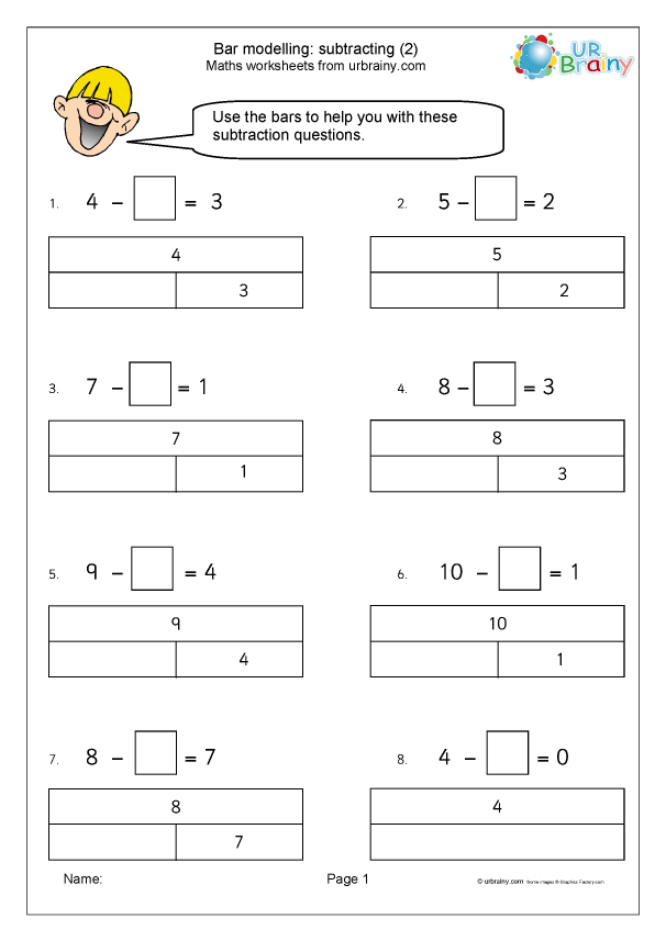 Bar Modelling Subtracting 2 Subtraction In Year 1 age 5 6 By 