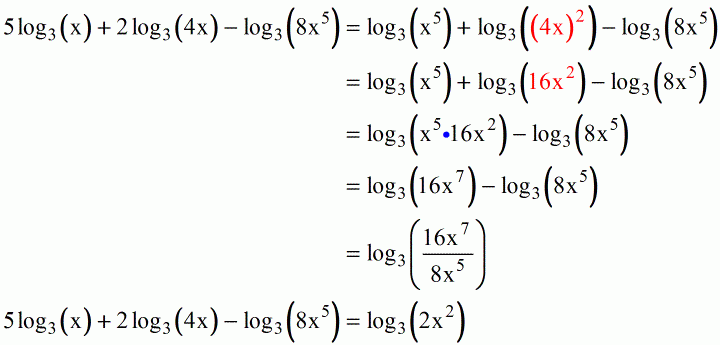 Combining Or Condensing Logarithms ChiliMath