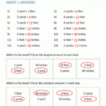 Converting Yards Feet And Inches Sheet 1 Answers Free Printable