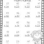 Double Digit Addition Without Regrouping Double Digit Addition Math