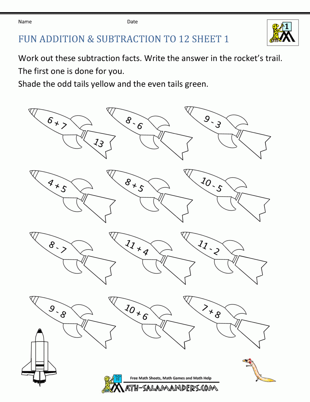 First Grade Math Activities