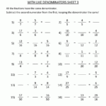Fractions Worksheets With Answers For 7th Grade Fraction Worksheets