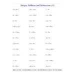 Free Printable 7th Grade Integer Worksheets Learning How To Read