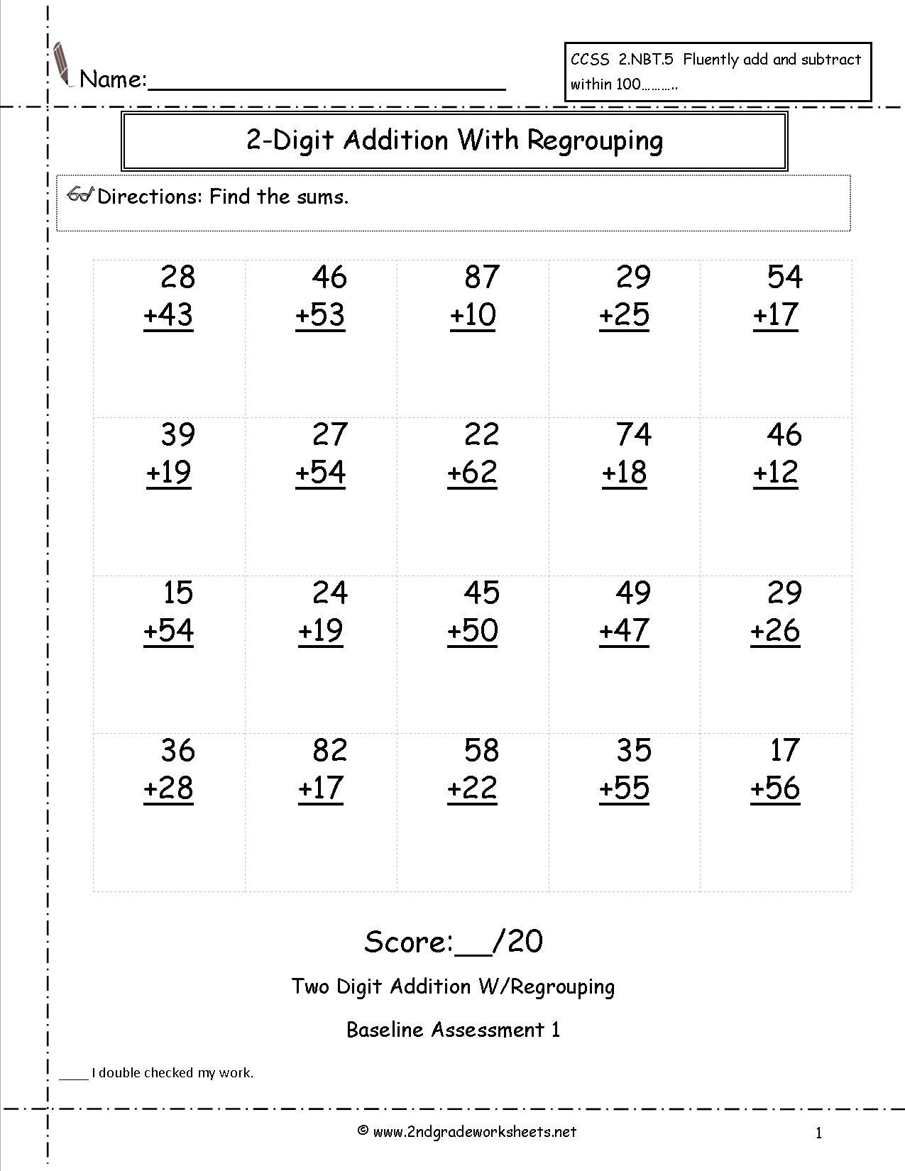 Free Printable Double Digit Addition And Subtraction Worksheets Free 