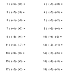 Integers Worksheets Dynamically Created Integers Worksheets Algebra