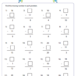 Missing Number Addition And Subtraction Worksheets Pdf Kidsworksheetfun