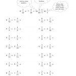 Mixed Fraction Subtraction With Like Denominators No Regrouping