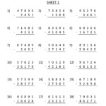 Multi Digit Subtraction Worksheets 4th Grade Worksheets Free Download