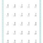 One Digit Subtraction Free Math Worksheets Subtraction Worksheets