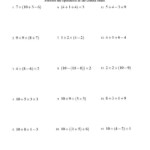 Order Of Operations With Integers Three Steps Multiplication