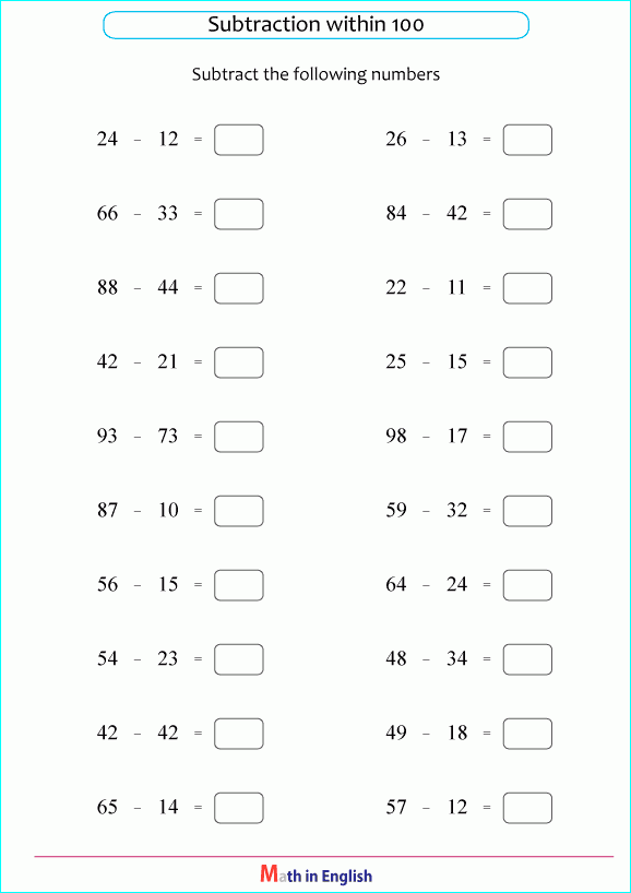 Printable Primary Math Worksheet For Math Grades 1 To 6 Based On The 