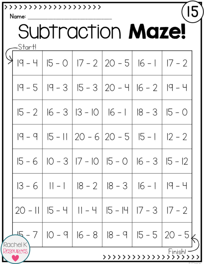 Students Can Practice Their Subtraction Facts With These Fun Mazes