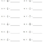 Subtracting Fractions From Whole Numbers Worksheets Subtracting