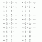 Subtracting Fractions With Unlike Denominators Worksheet Answers