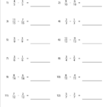 Subtracting Like Fractions Worksheets Fractions Worksheets Math