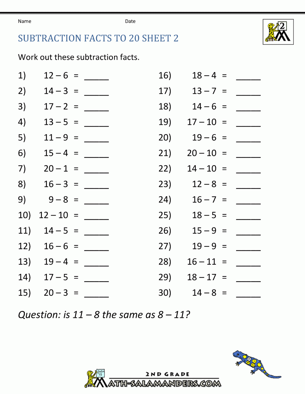 Mixed Addition And Subtraction Within 20 Worksheets Worksheets Free ...