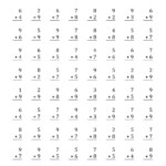 The 64 Single Digit Addition Questions All With Regrouping A Math