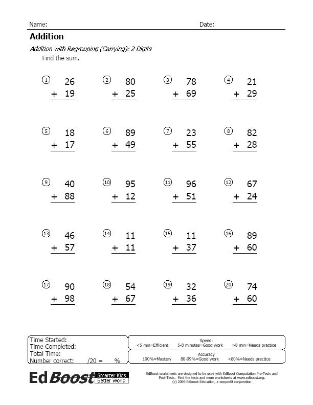 Touch Math Subtraction Worksheets Pdf