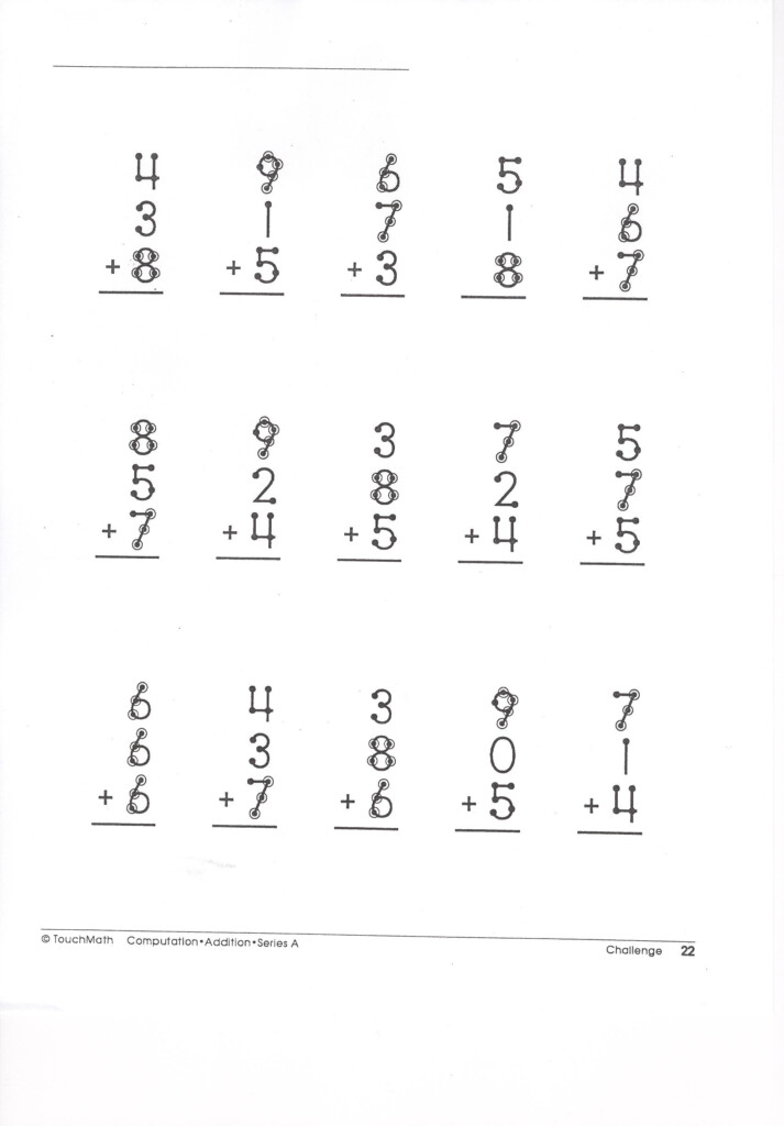 Touch Math Worksheets Free Touch Math Triple Digit Subtraction 