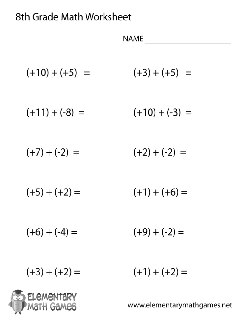 Worksheet Adding And Subtracting Positive And Negative Integers