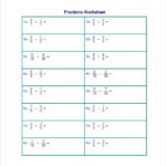 15 Adding And Subtracting Fractions Worksheets Free PDF Documents