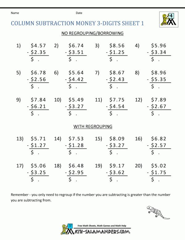 15 Subtraction With Regrouping Worksheets 4Th Grade 