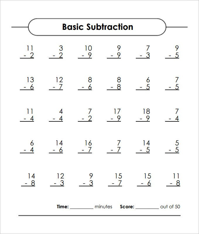 17 Sample Addition Subtraction Worksheets Free PDF Documents 