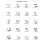 2 Digit Subtraction With Regrouping Worksheets 3rd Grade Thekidsworksheet