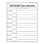 2nd Grade Math Worksheets Number Line Using A Number Line Open