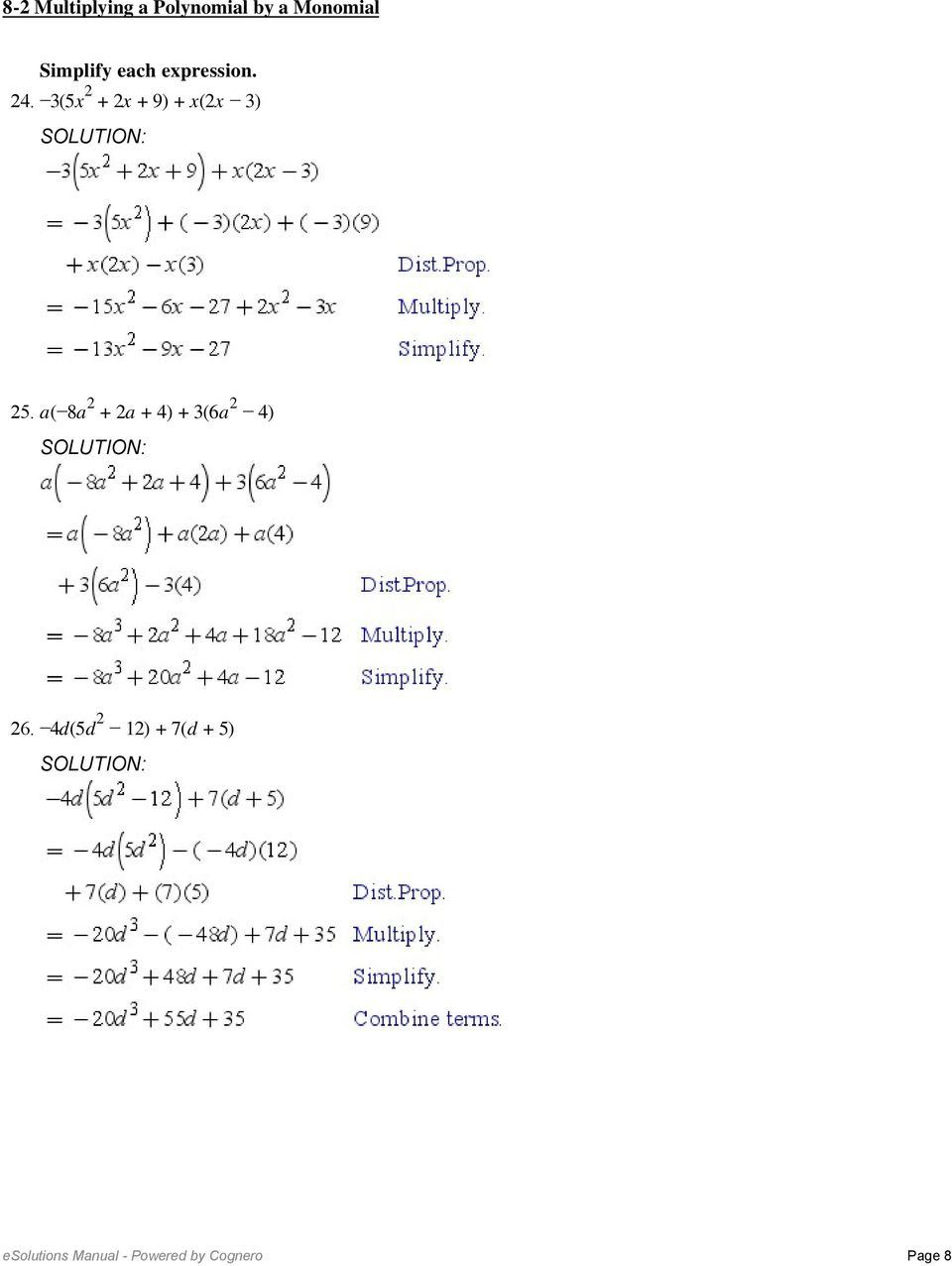 3 Adding And Subtracting Polynomials Worksheet 2 8 2 Multiplying A 