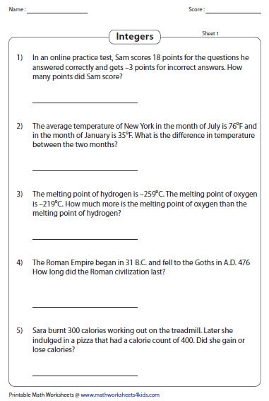 35 Addition Of Integers Worksheet With Answers Free Worksheet Spreadsheet