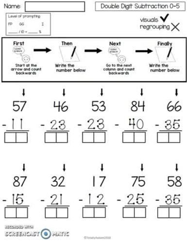 41 2Nd Grade Touch Math Subtraction Worksheets Images