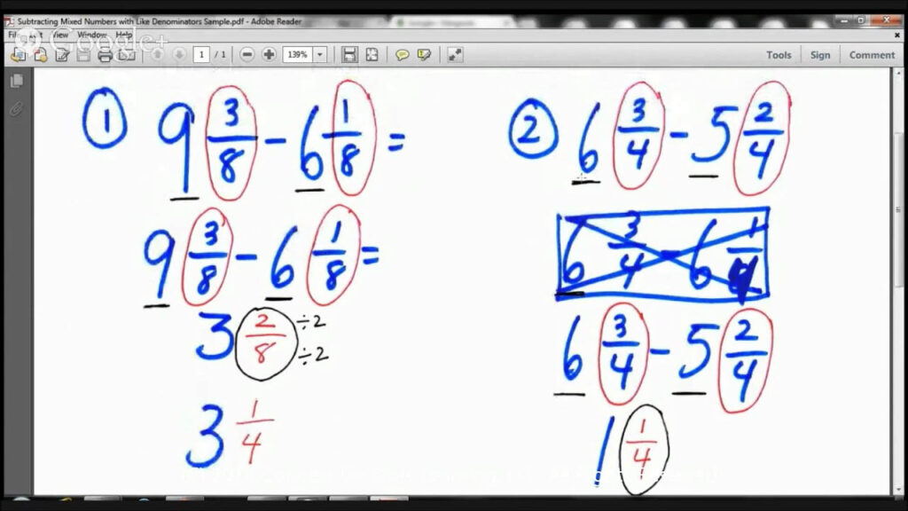 4th Grade Adding And Subtracting Mixed Numbers 4th Grade Math Adding 