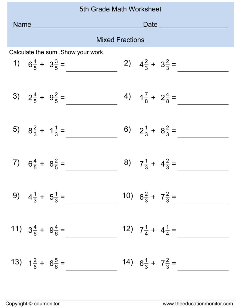 5th Grade Worksheets And Printables