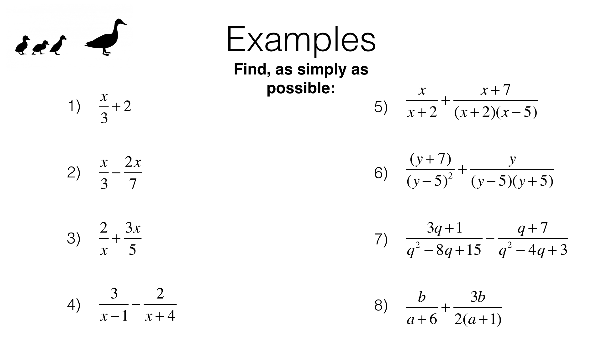 A4g Adding And Subtracting Algebraic Fractions BossMaths