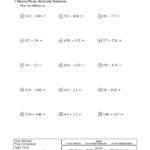 Add Subtract Multiply And Divide Decimals To Hundredths Worksheets