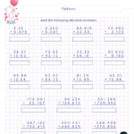 Adding And Subtracting Decimals Worksheets PDF For 6th Grade Math