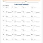 Adding And Subtracting Fractions With Unlike Denominators Worksheets