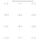 Adding And Subtracting Fractions Worksheets Common Core Subtraction