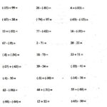 Adding And Subtracting Integers 7th Grade Worksheets