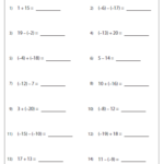 Adding And Subtracting Integers Worksheets
