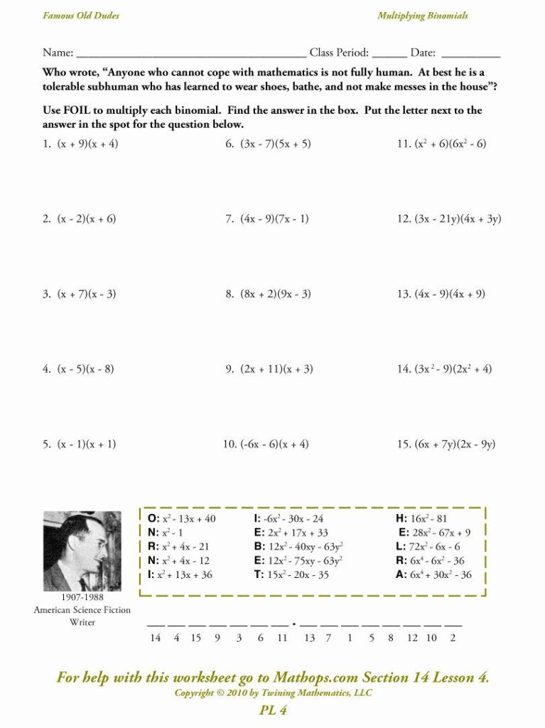 Adding And Subtracting Polynomials Worksheet Grade 9 Try This Sheet