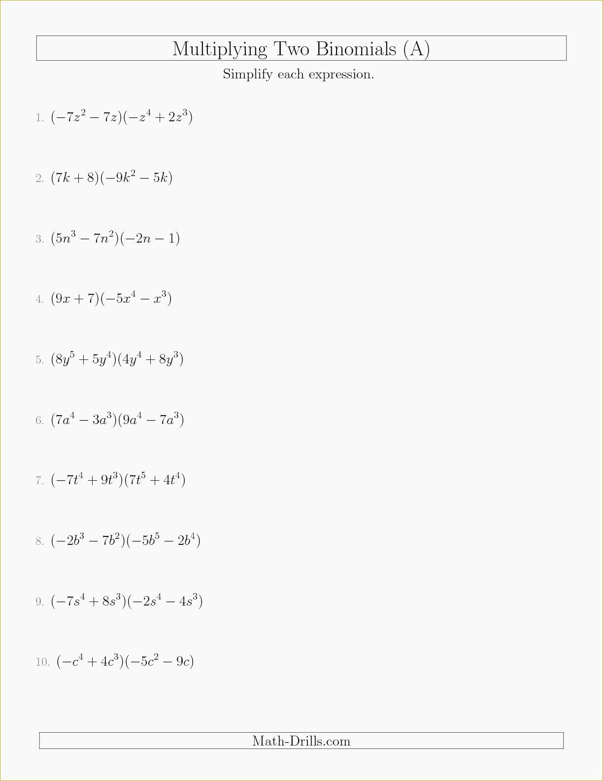 Adding And Subtracting Polynomials Worksheet With Answer Key Pdf 